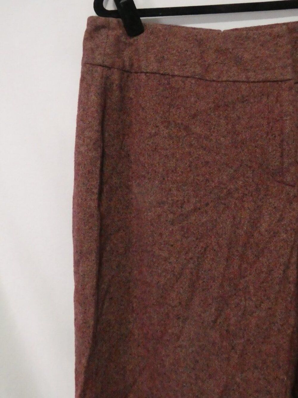 SLOAN Lined Pants Textured Tweed Burgundy - size 16 - Picture 3 of 14